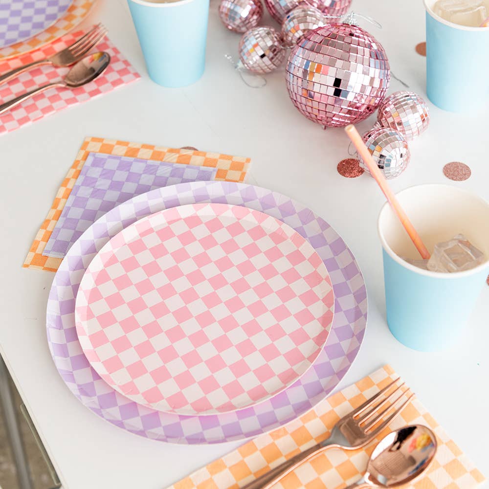 Check It! Purple Posse Plates - 2 Size Options - 8 Pk.: Dessert