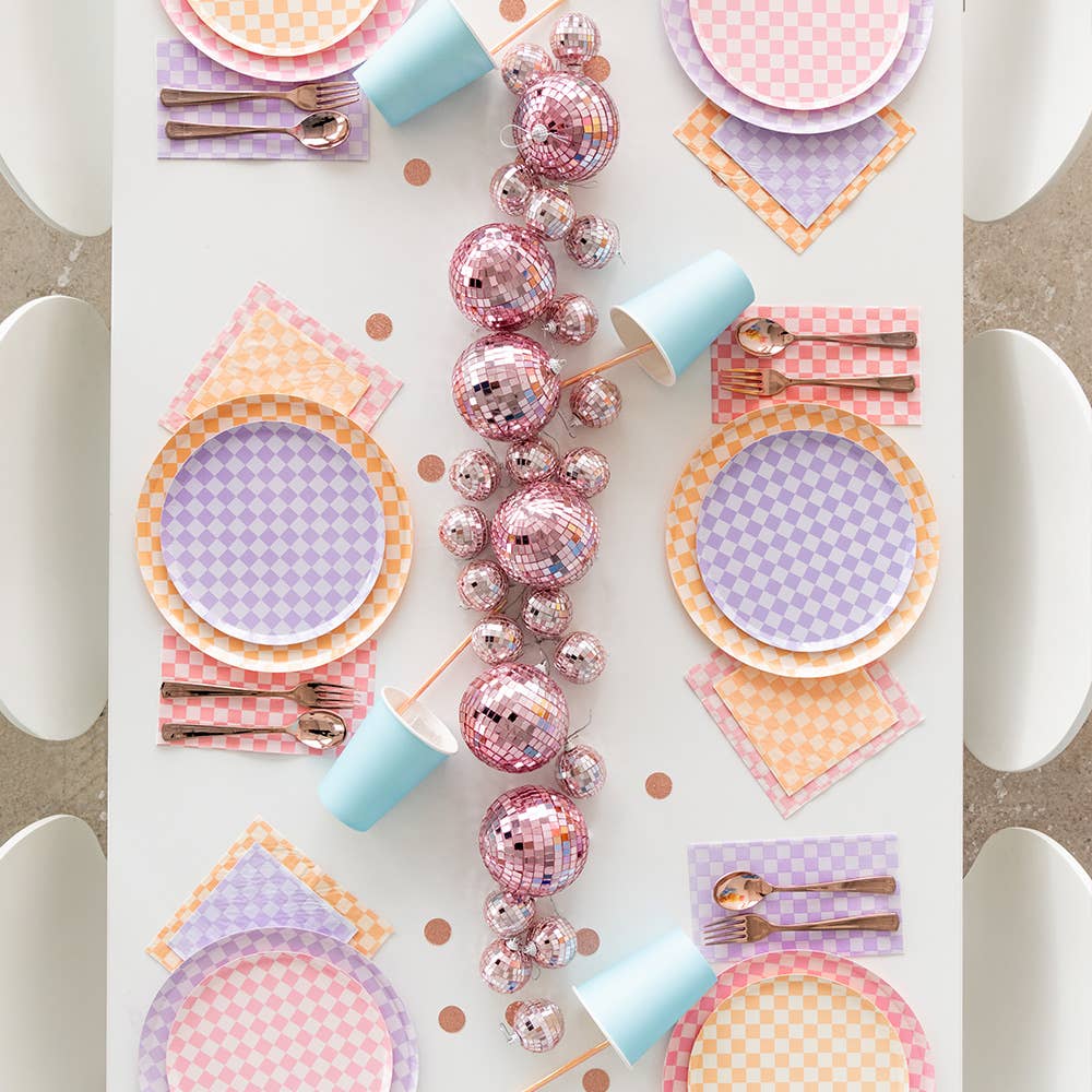 Check It! Peaches N’ Cream Check Guest Napkins - 16 Pk.