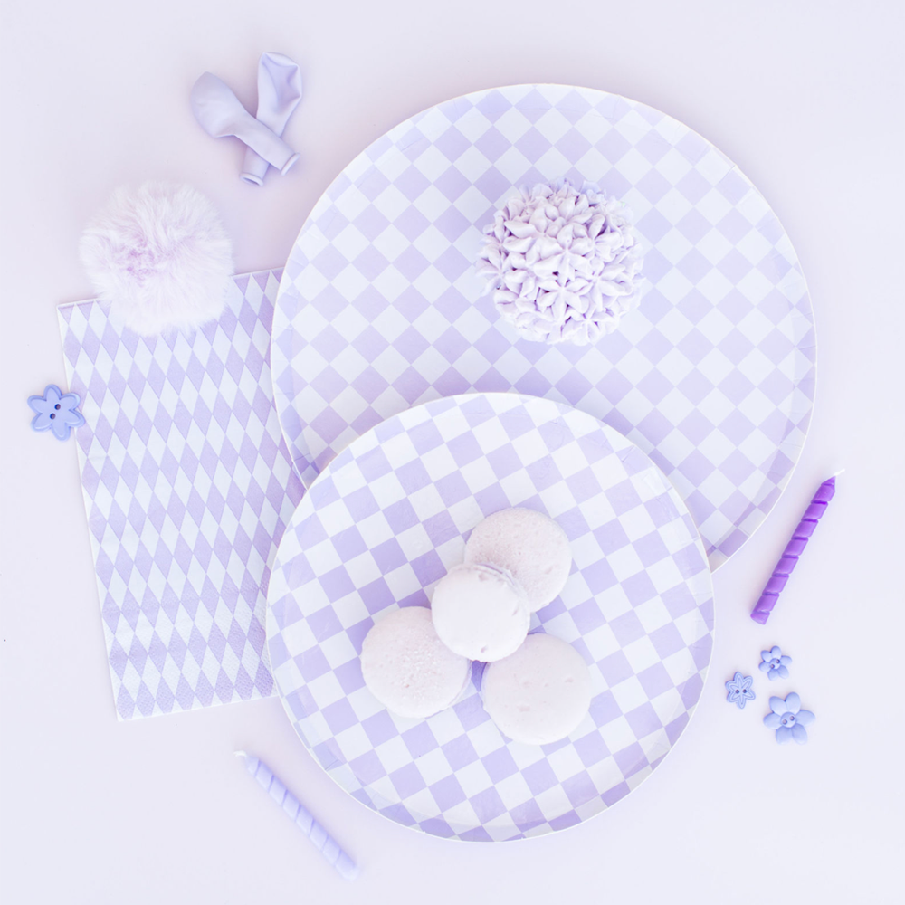 Check It! Purple Posse Plates - 2 Size Options - 8 Pk.: Dessert