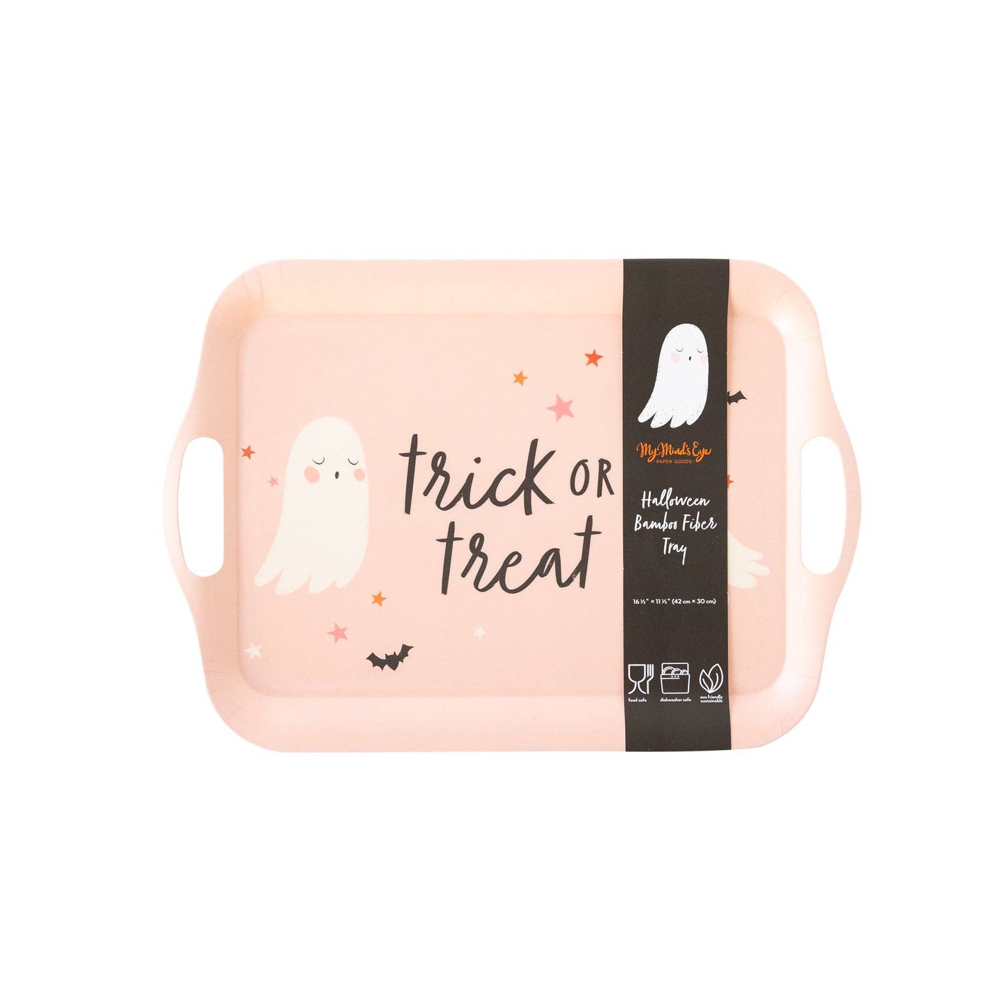 PSH930 - Trick or Treat Boo Bamboo Reusable Tray