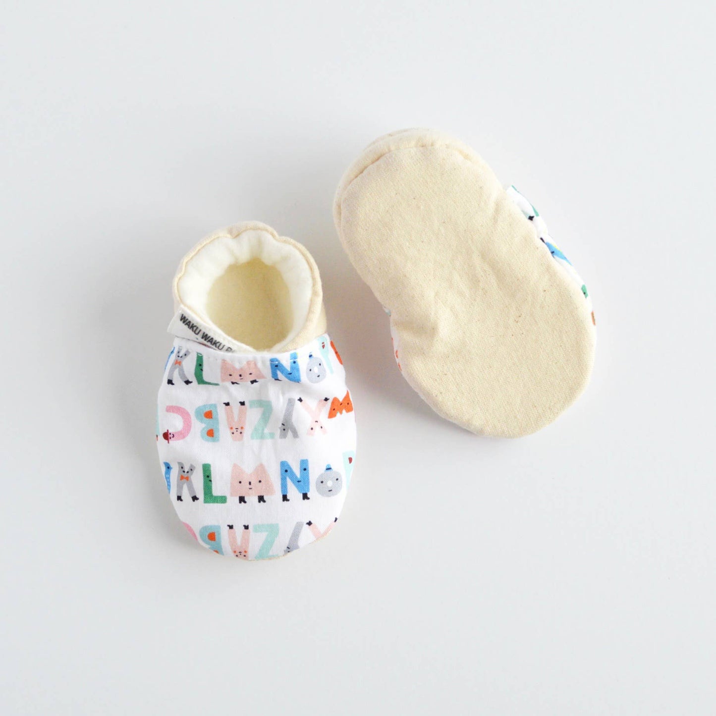 Stay-On Baby Shoes - Baby Mocs - ABC Stripes