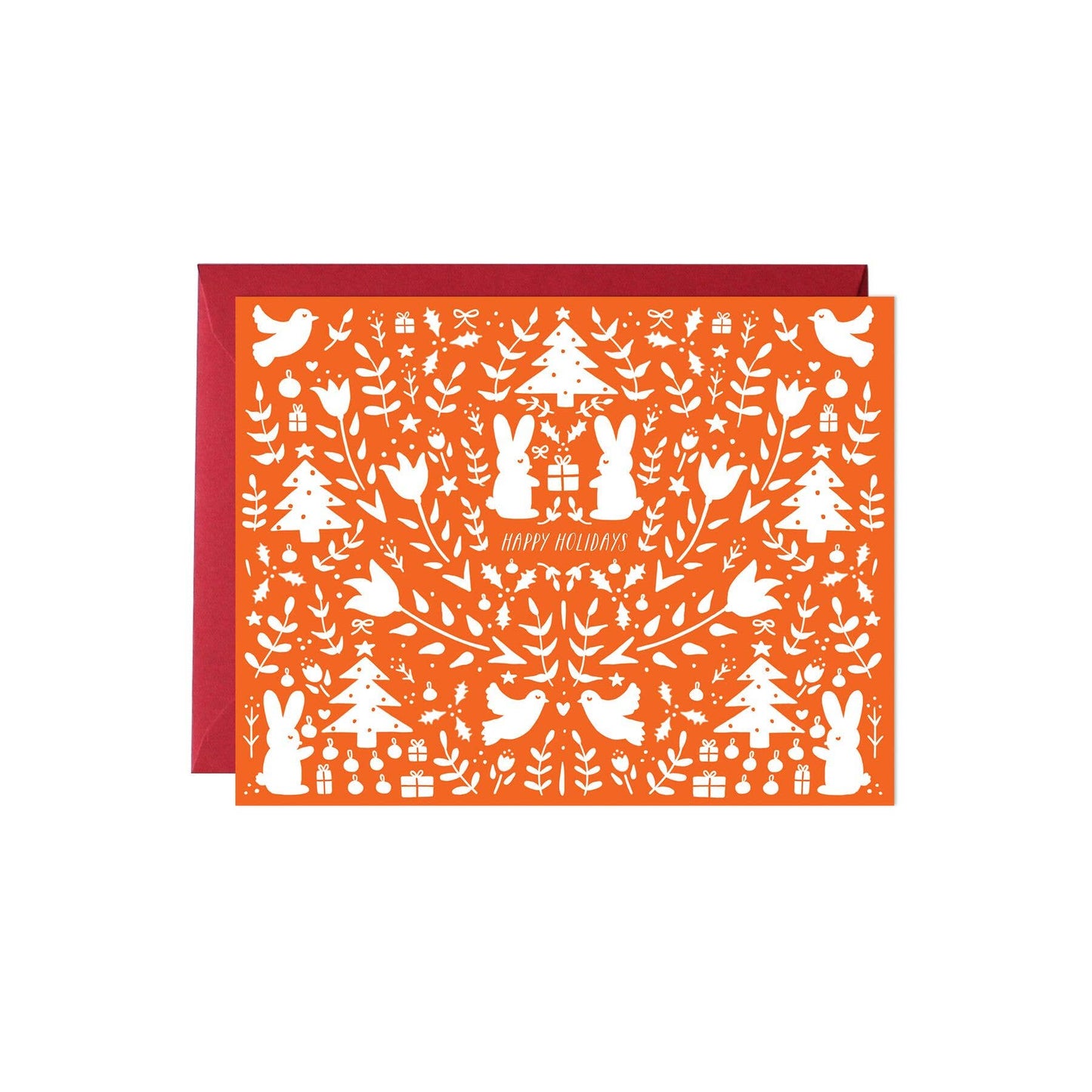 Red Christmas Scene Card