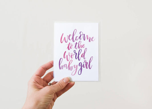 Welcome to the World Baby Girl Congratulations Card
