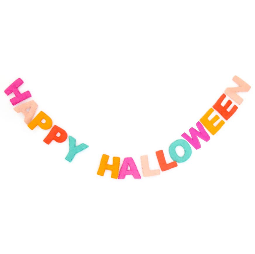 Happy Halloween felt garland