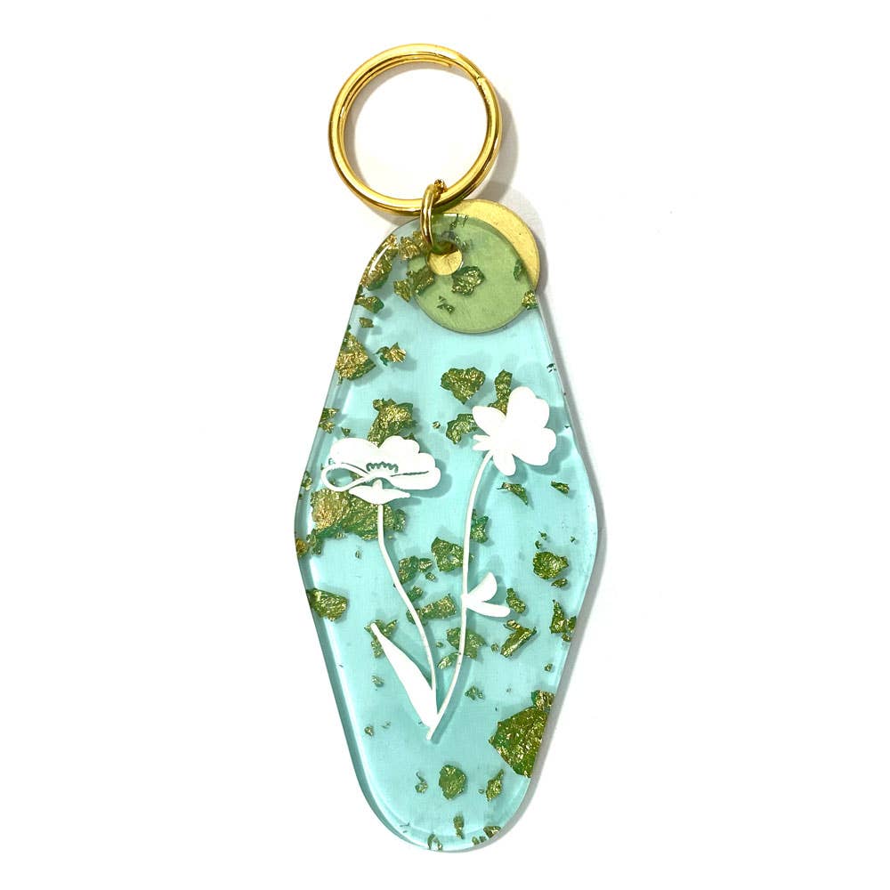 Floral Press Key Tag - Buttercup