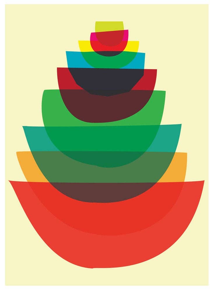 Giclee Kitchen Art Print Bowl Stack - Kitchen Print
