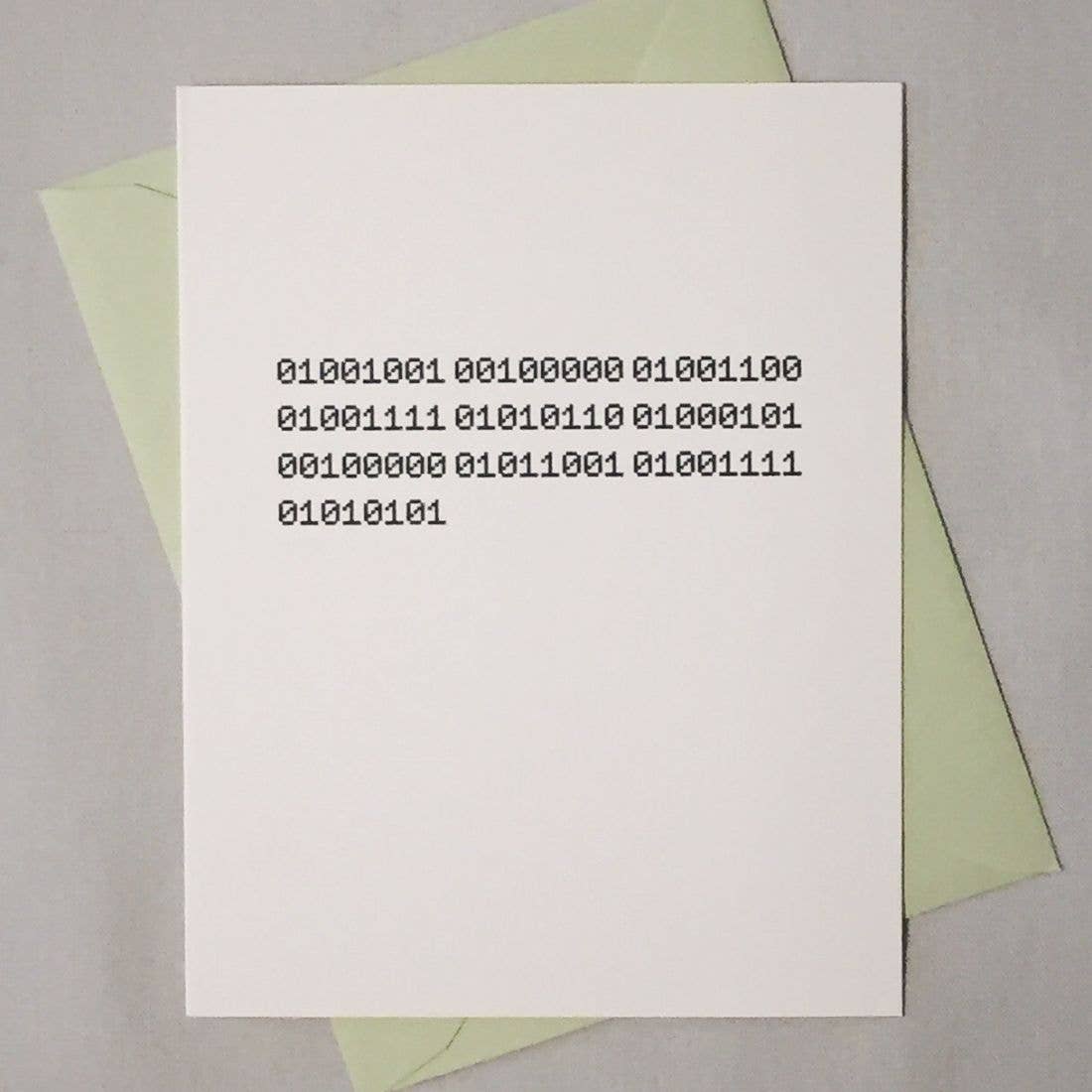 I Love You Binary Code Card