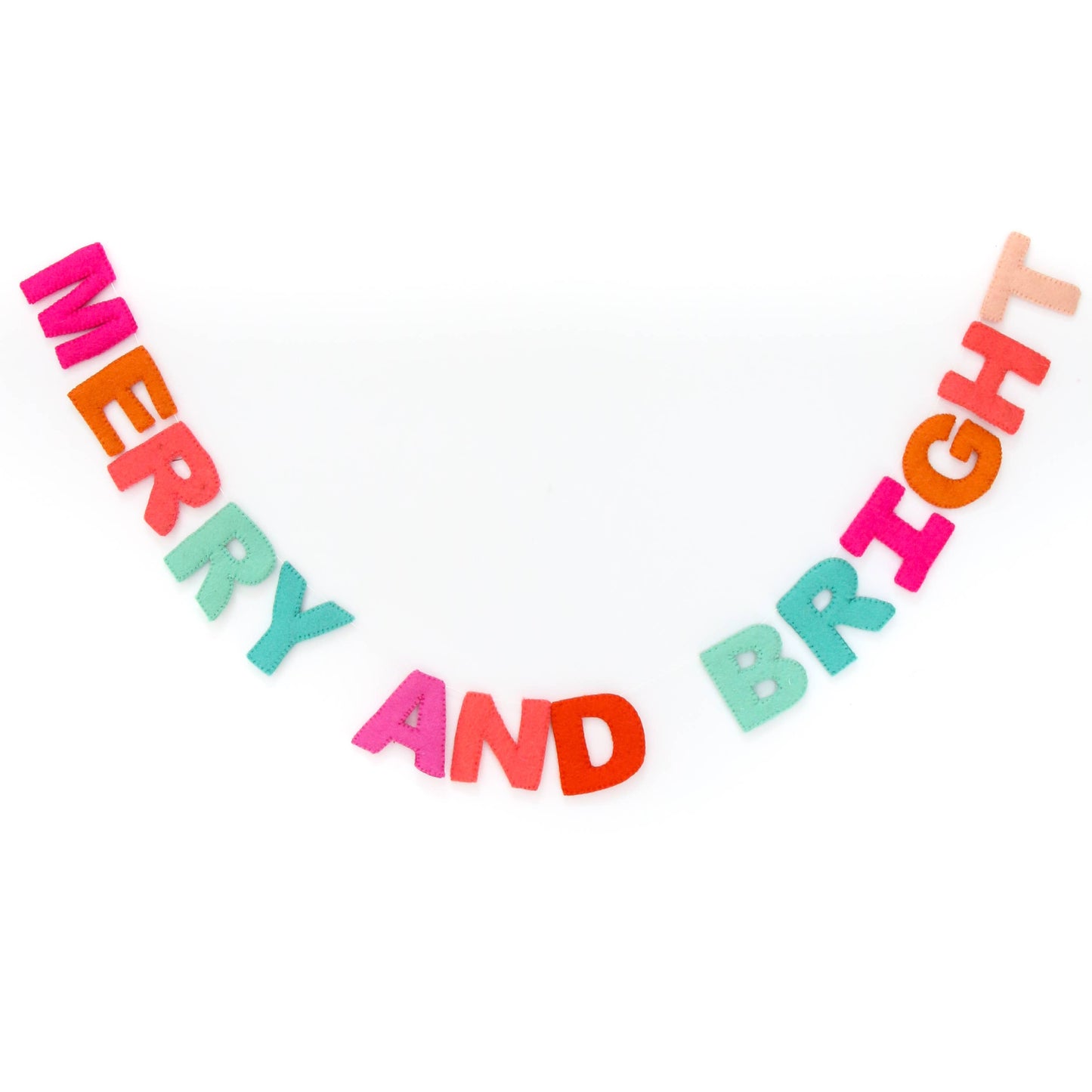 Merry and Bright Christmas felt garland