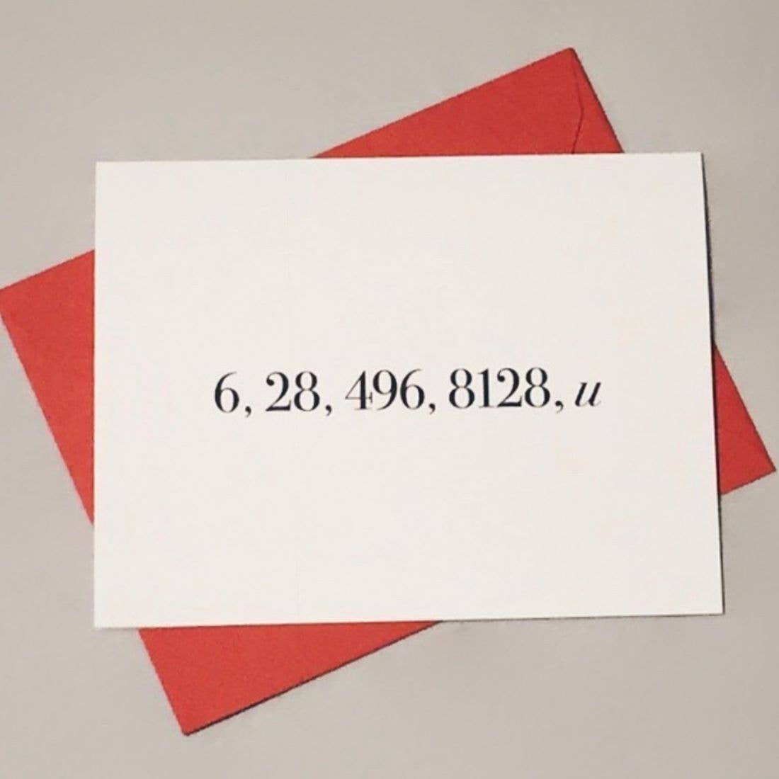 To Me You Are Perfect Positively Awesome Math Card