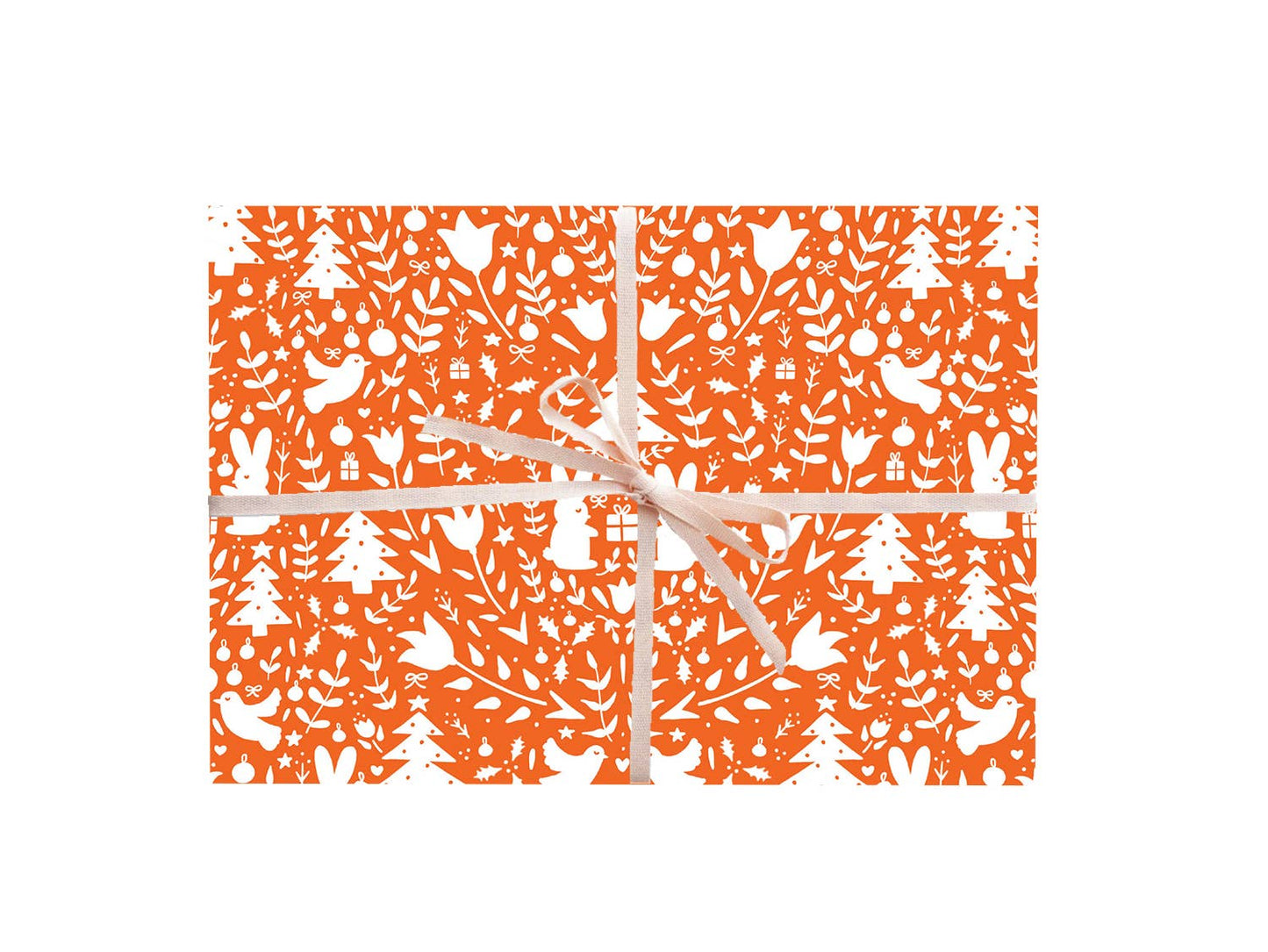 Red Christmas Scene Gift Wrap Sheet