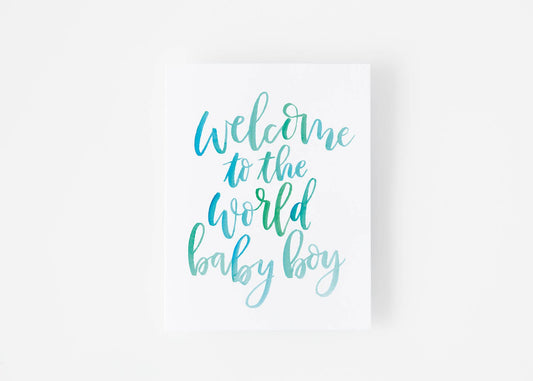 Welcome to the World Baby Boy Congratulations Card