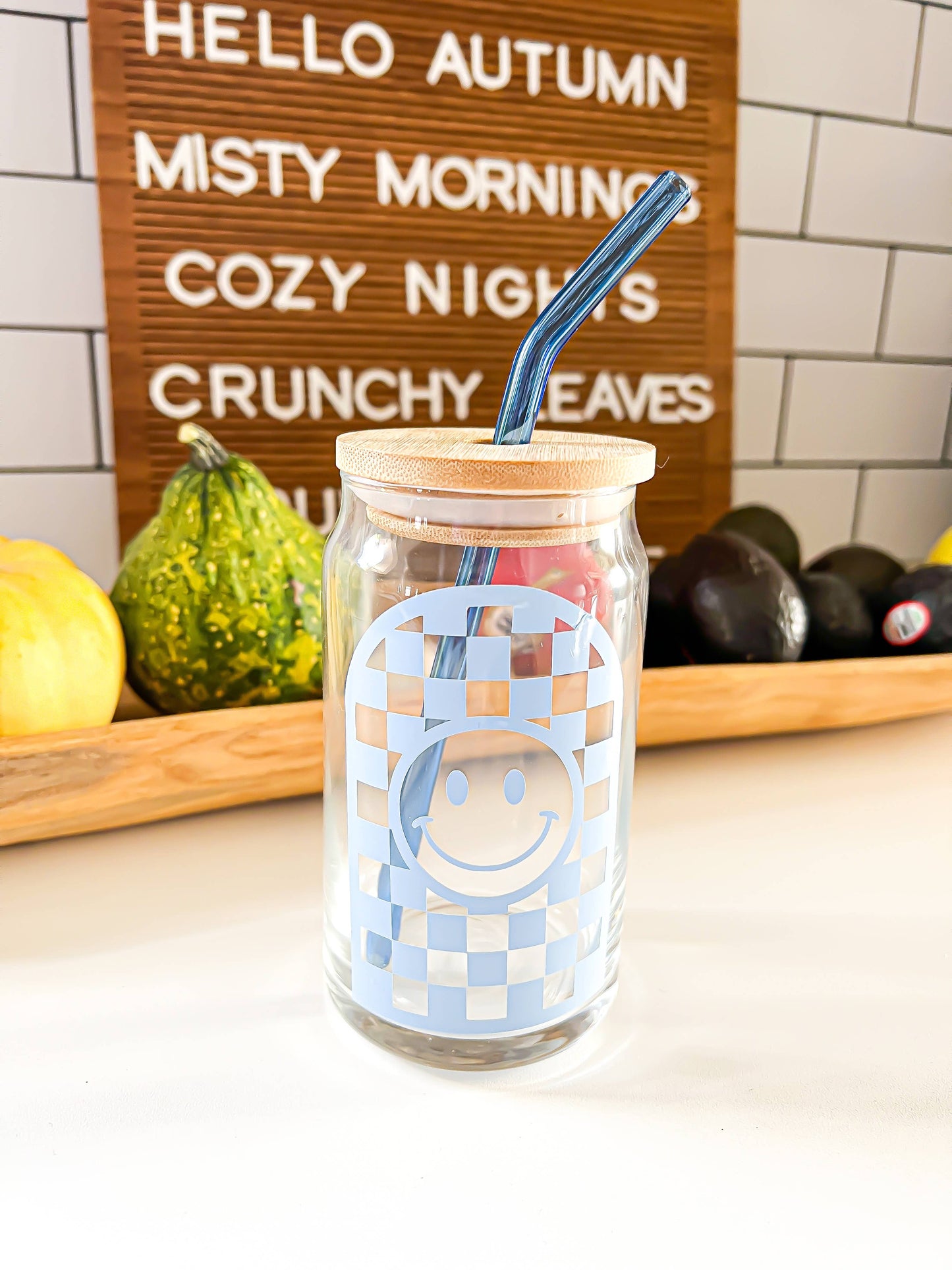 Just Chillin Checkered Arch Beer Can Glass