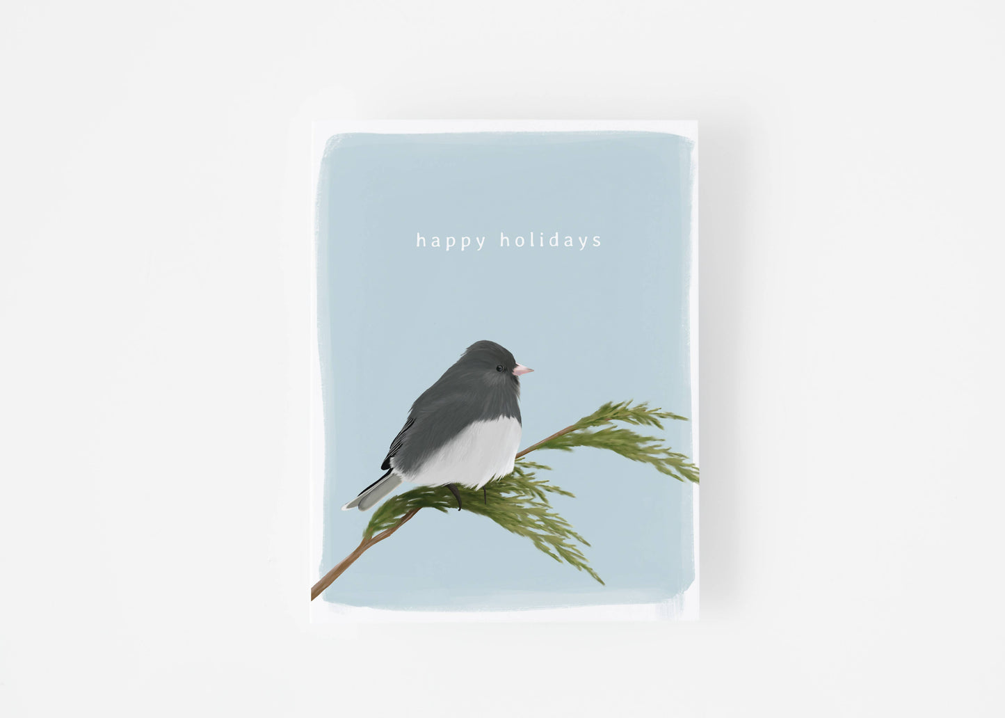 Painted Junco Happy Holidays Christmas Card