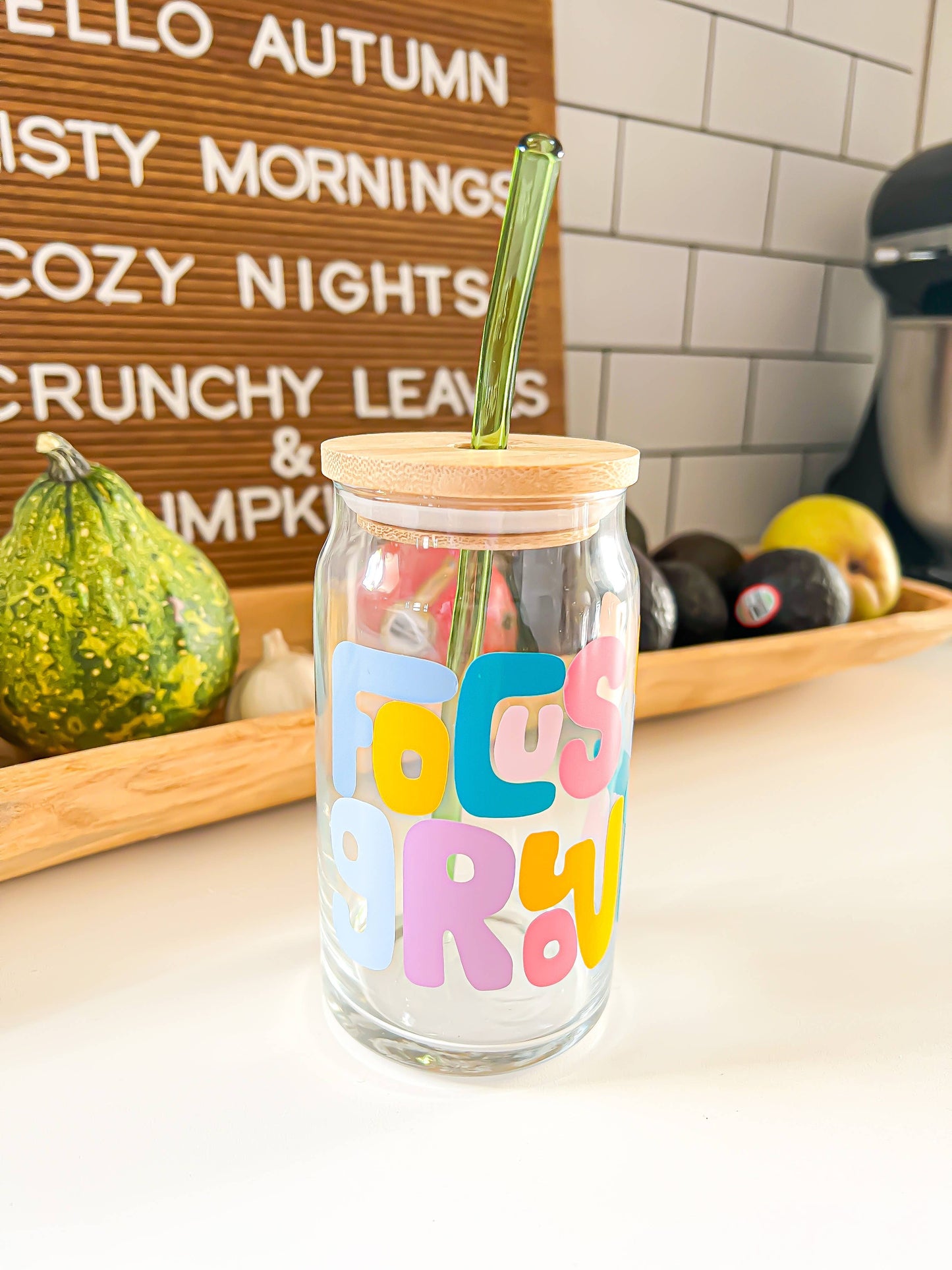 Focus On Growth Beer Can Glass
