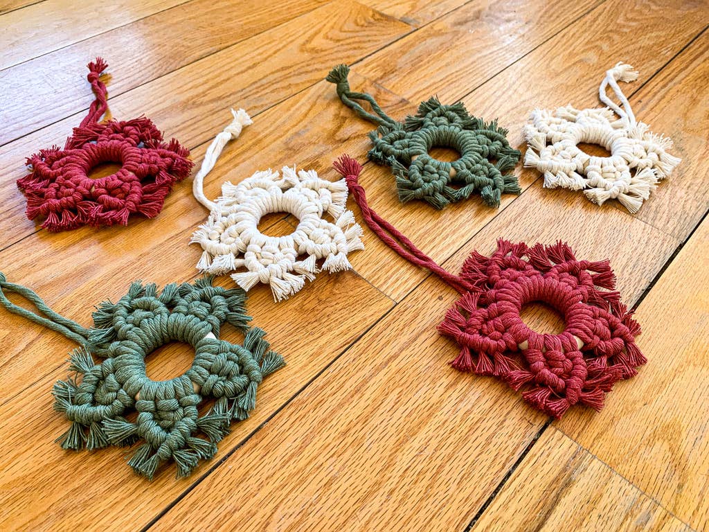 Macrame Snowflake Ornaments