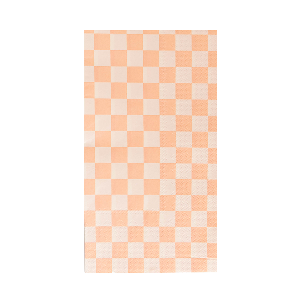 Check It! Peaches N’ Cream Check Guest Napkins - 16 Pk.