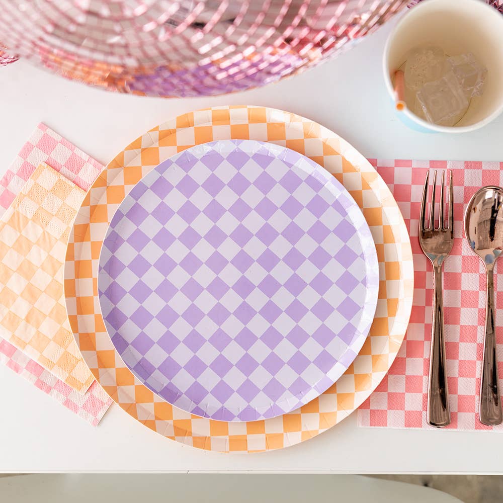 Check It! Purple Posse Plates - 2 Size Options - 8 Pk.: Dessert