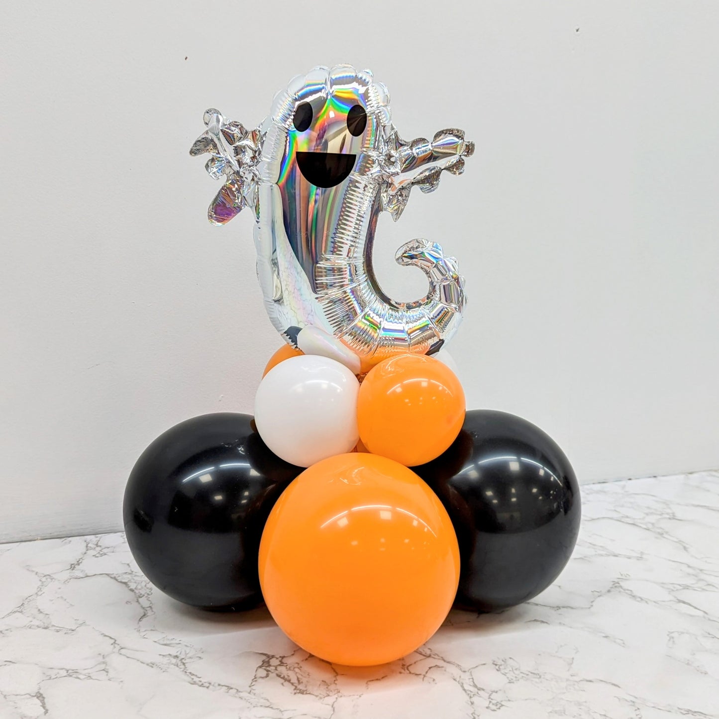 Halloween Balloon Centerpiece - Holo Ghost