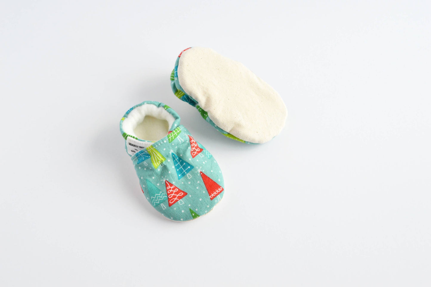 Stay-On Baby Shoes - Baby Mocs - Christmas Trees