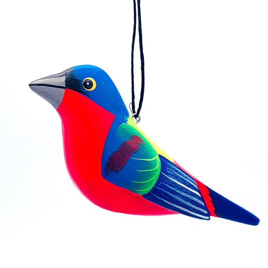 Painted Bunting Balsa Ornament