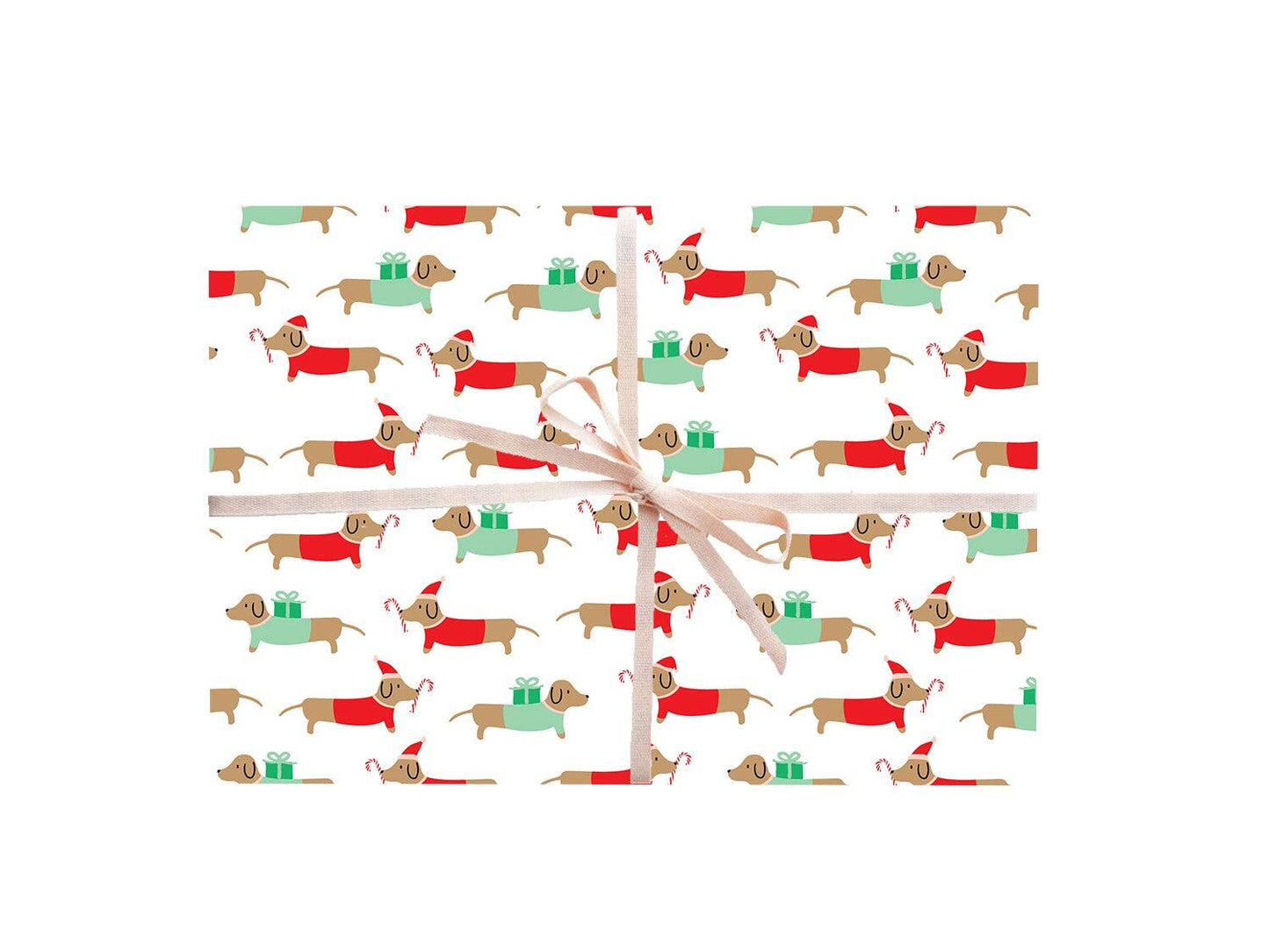 Christmas Dachshunds Gift Wrap Sheet