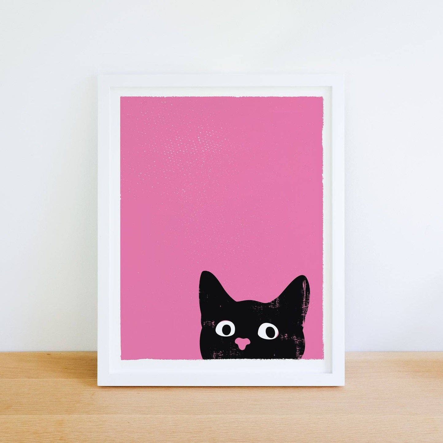 Small Black Cat Art Print Oh Hai Print Kitty Wall Art