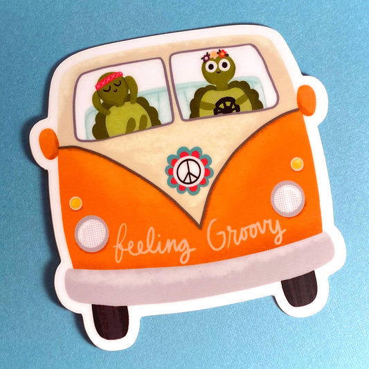Groovy Turtle Bus Sticker