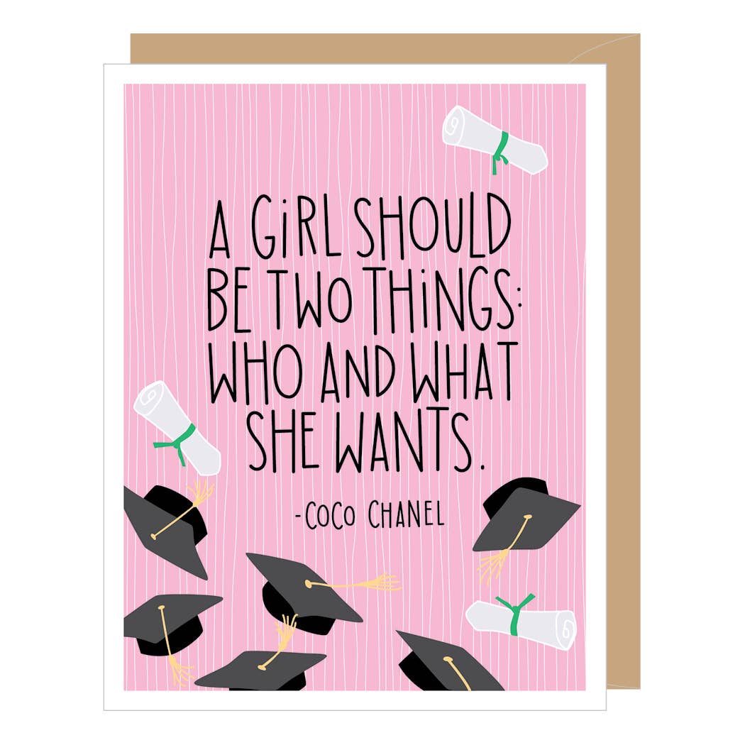 Coco Chanel What She Wants Quote Graduation Card