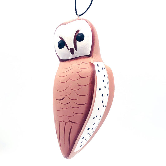 Barn Owl Balsa Ornament