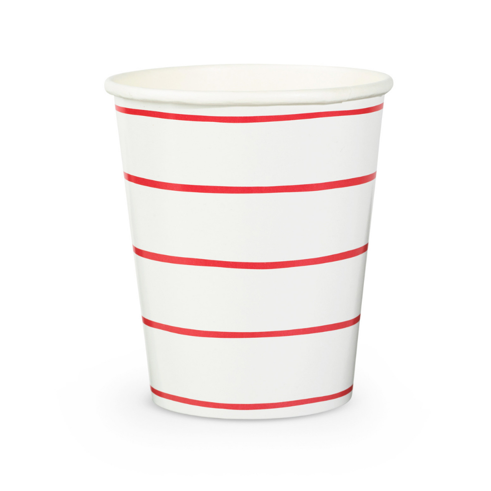 Frenchie Striped Candy Apple 9 oz Cups - 8 Pk.