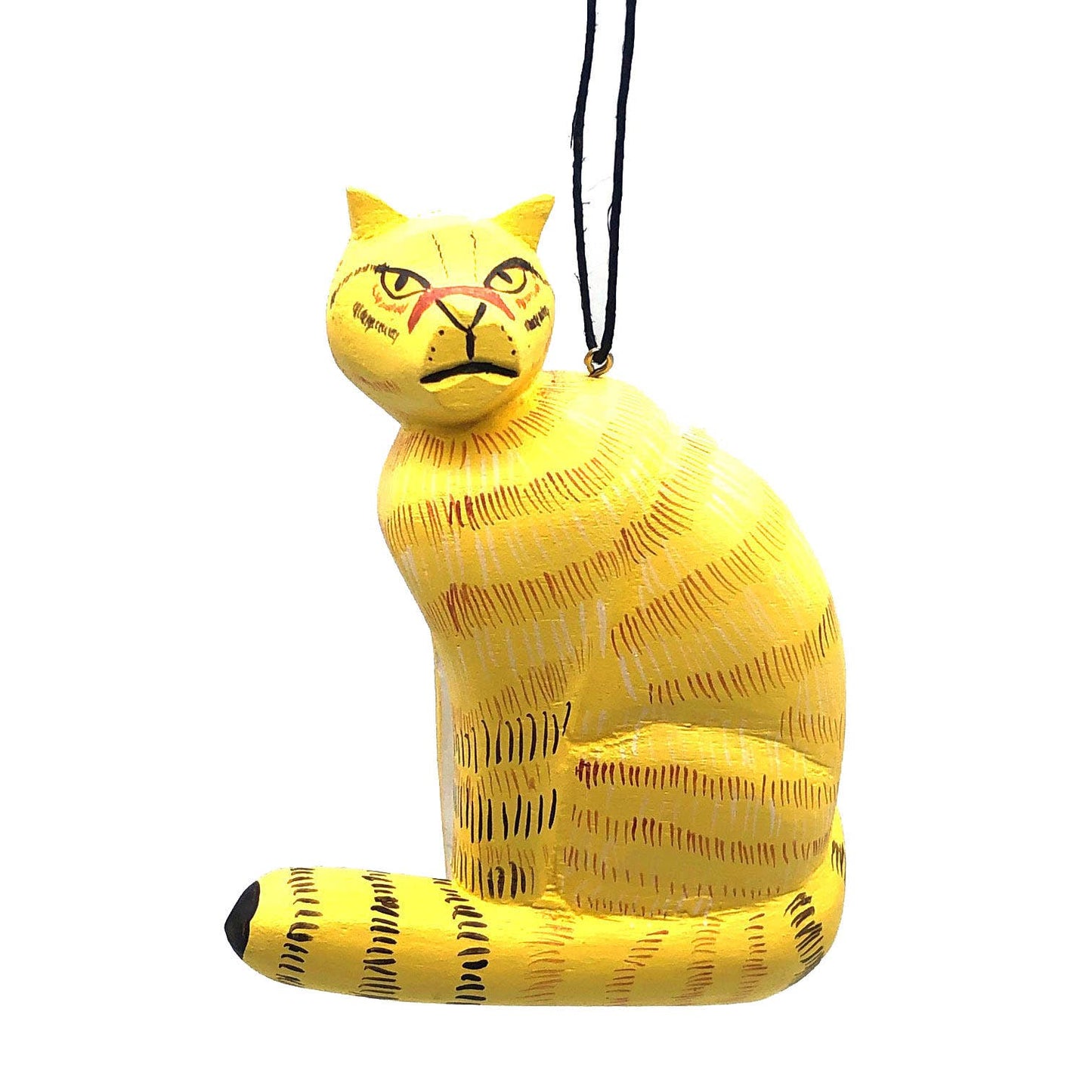 Yellow Cat Balsa Ornament