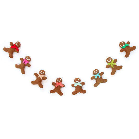 Gingerbread Men Christmas Holiday Felt Garland