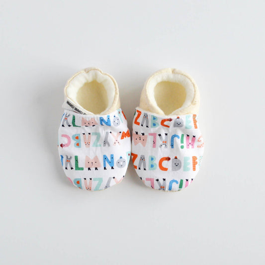 Stay-On Baby Shoes - Baby Mocs - ABC Stripes